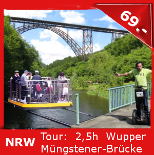 Segway fahren: Tour Wupper -Schlossburg - Müngstener Brückenpark
